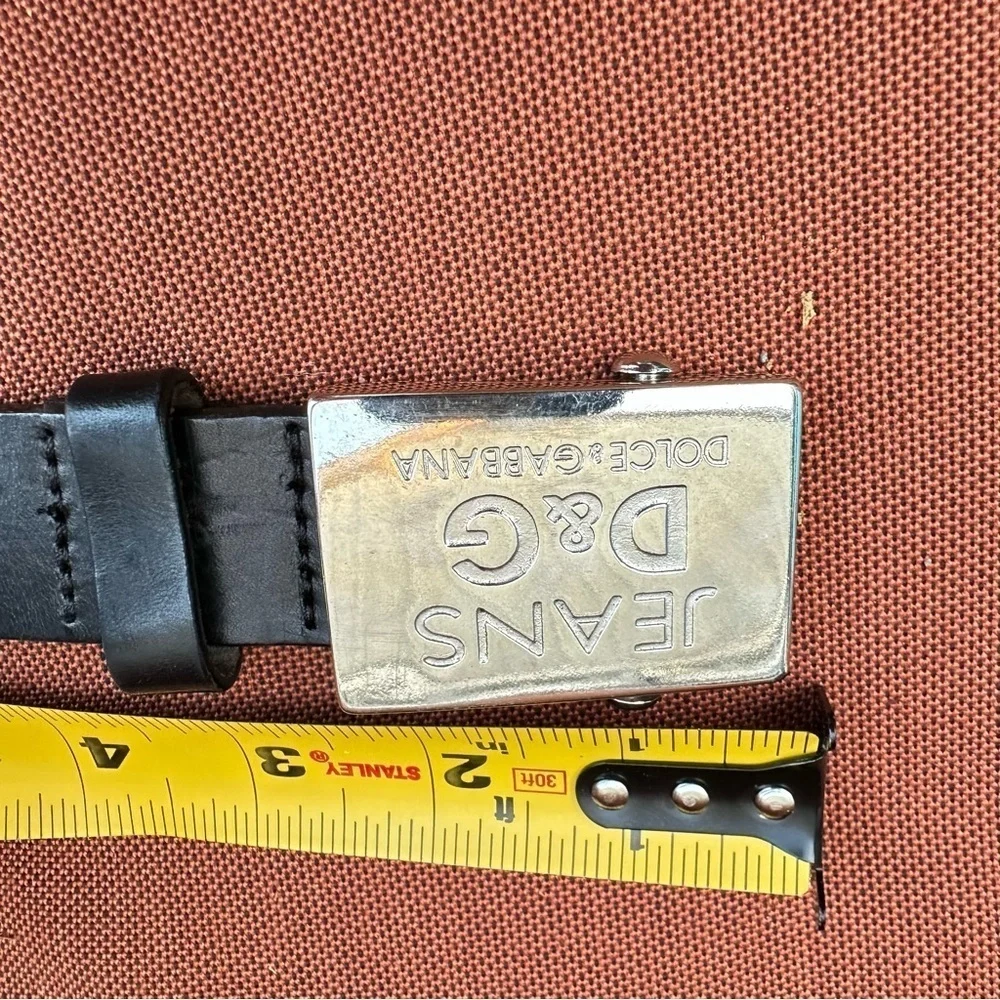 Dolce & Gabbana Black Leather Belt Kids 19-23 waist 50-60CM LOGO Designer 3053 Y